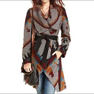 American Rag Tribal-Print Blanket Coat