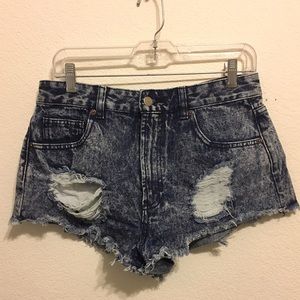 Acid wash Jean shorts