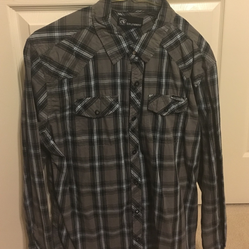 Plaid button down shirt