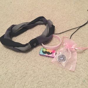 Headband and 2 necklaces and a bracelet