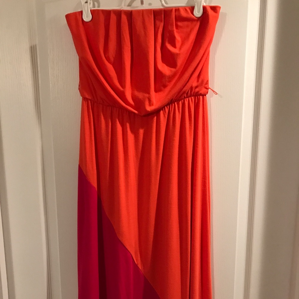 Strapless midi dress