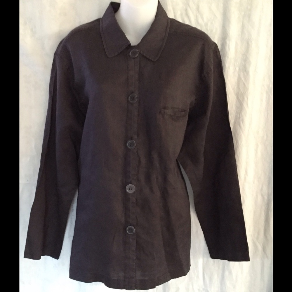 David Dart Collection linen button down blouse