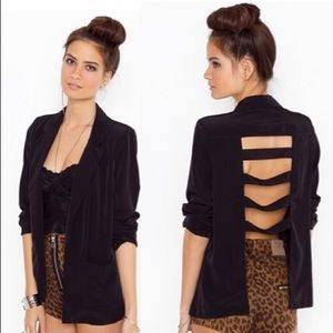 Nasty gal black caged blazer size M