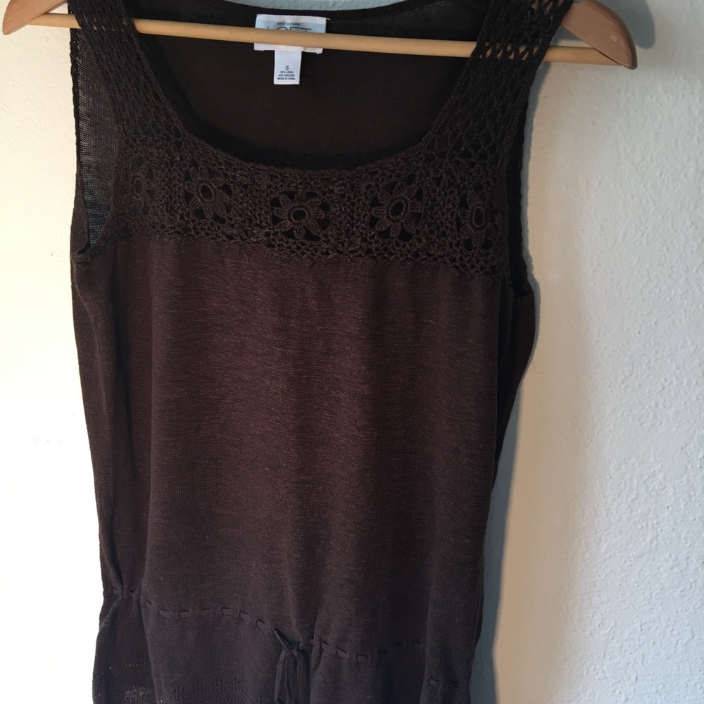 Anne Taylor Loft Brown Sleeveless Sweater