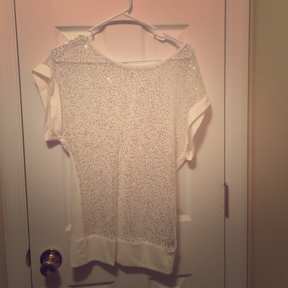 White sparkle shirt
