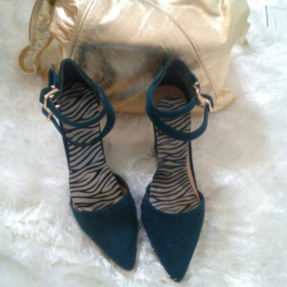Teal Wedge Shoes