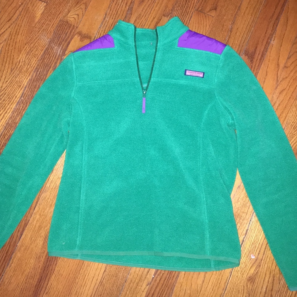 Vineyard Vines Fleece Green & Purple Shep Shirt