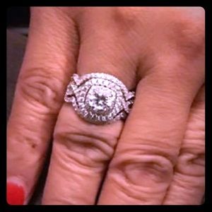 3 Piece CZ Wedding set. Size 5