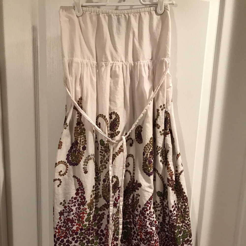 Strapless paisley dress
