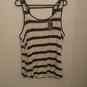Striped twist back tank top