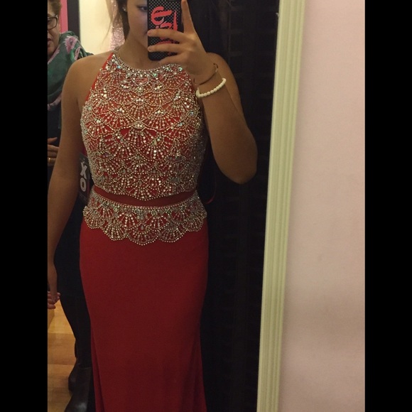 Never worn brand new gown w/ rhinestone details.