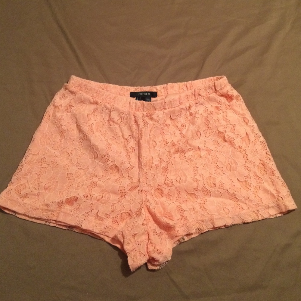 Peach Lace Shorts
