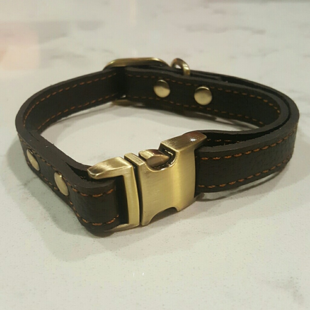 Genuine Leather Brown dog collar