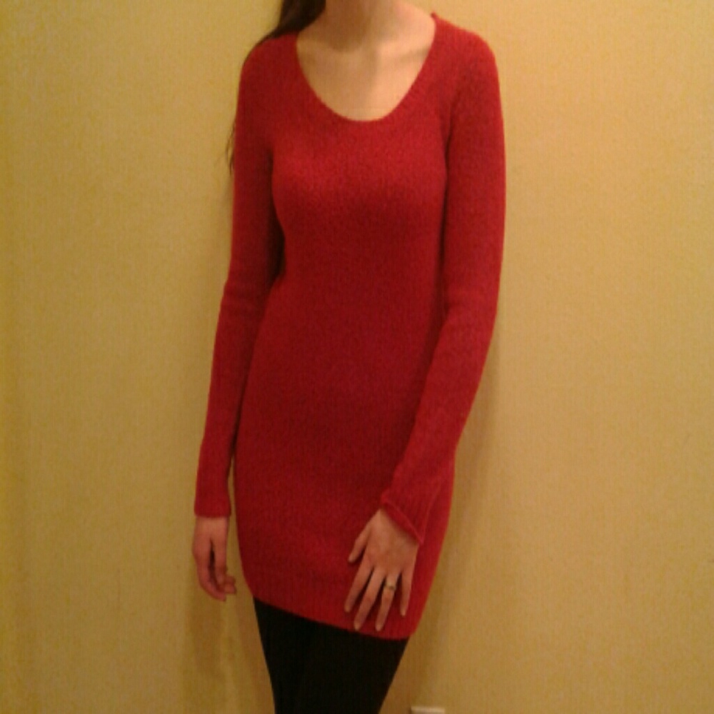 Red sweater dress