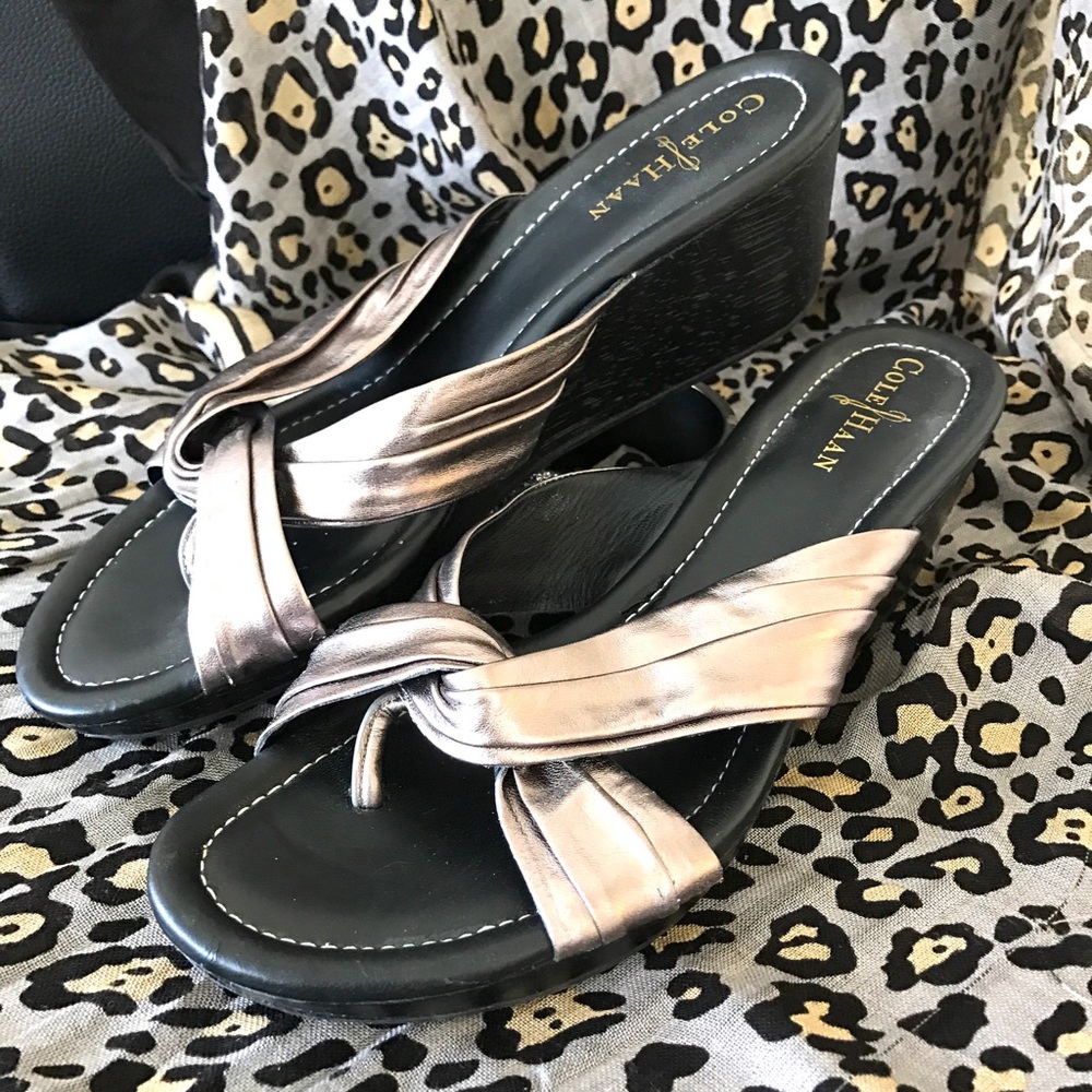 Cole Haan LIKE NEW Wedge Silver Sandals - Nike Air