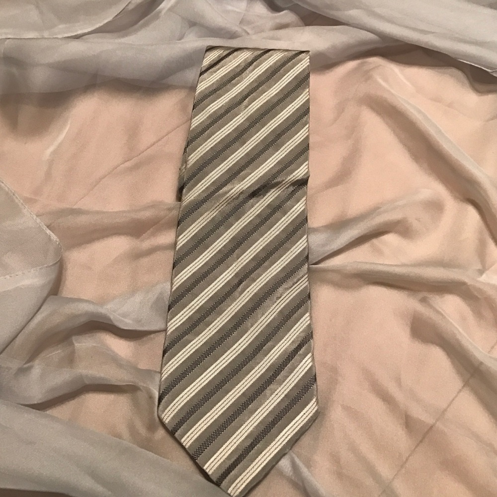 Marco Cellini Handmade In Italy Tie Silver Stripe