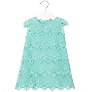 🚺👗Little Girl 2T-9 Green Lace Social Party Dress