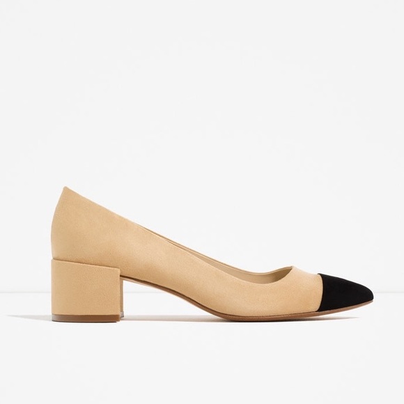 Zara Cap Toe Mid Heel Shoes - Picture 4 of 4