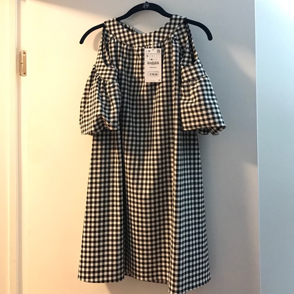 Zara Dresses & Skirts - Zara black and white gingham swing dress