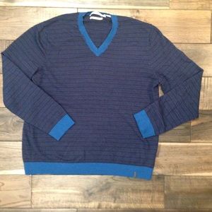 ❄️SALE MENS Calvin Klein navy &blue stripe sweater