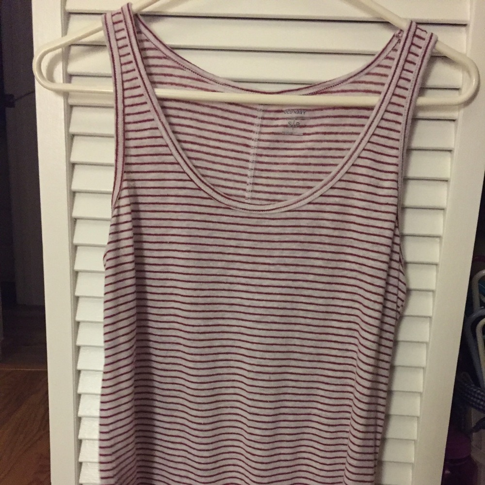 Red and white tank