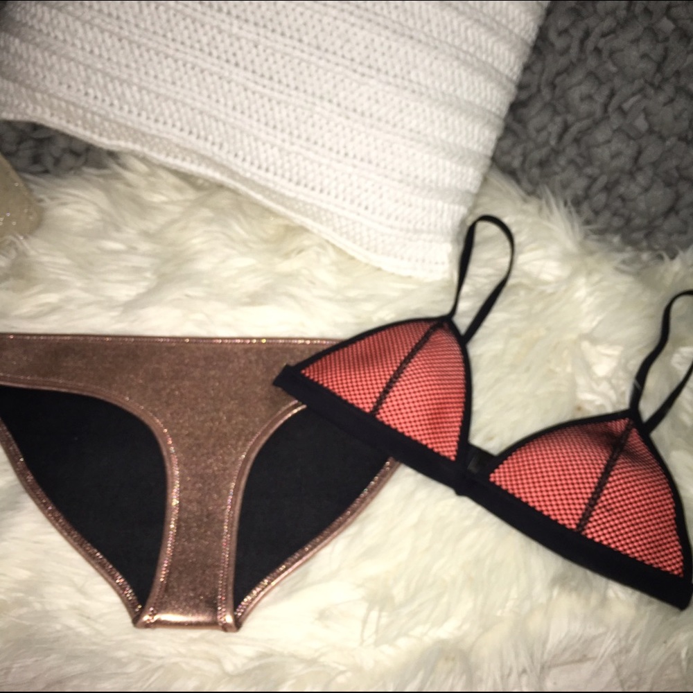 Rose Gold Triangl Bikini Set