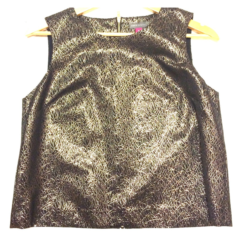 Vince Camuto • Gold and Black Crop Top •