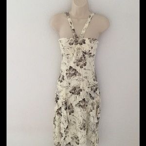 Beautiful cream and brown halter dress, size small