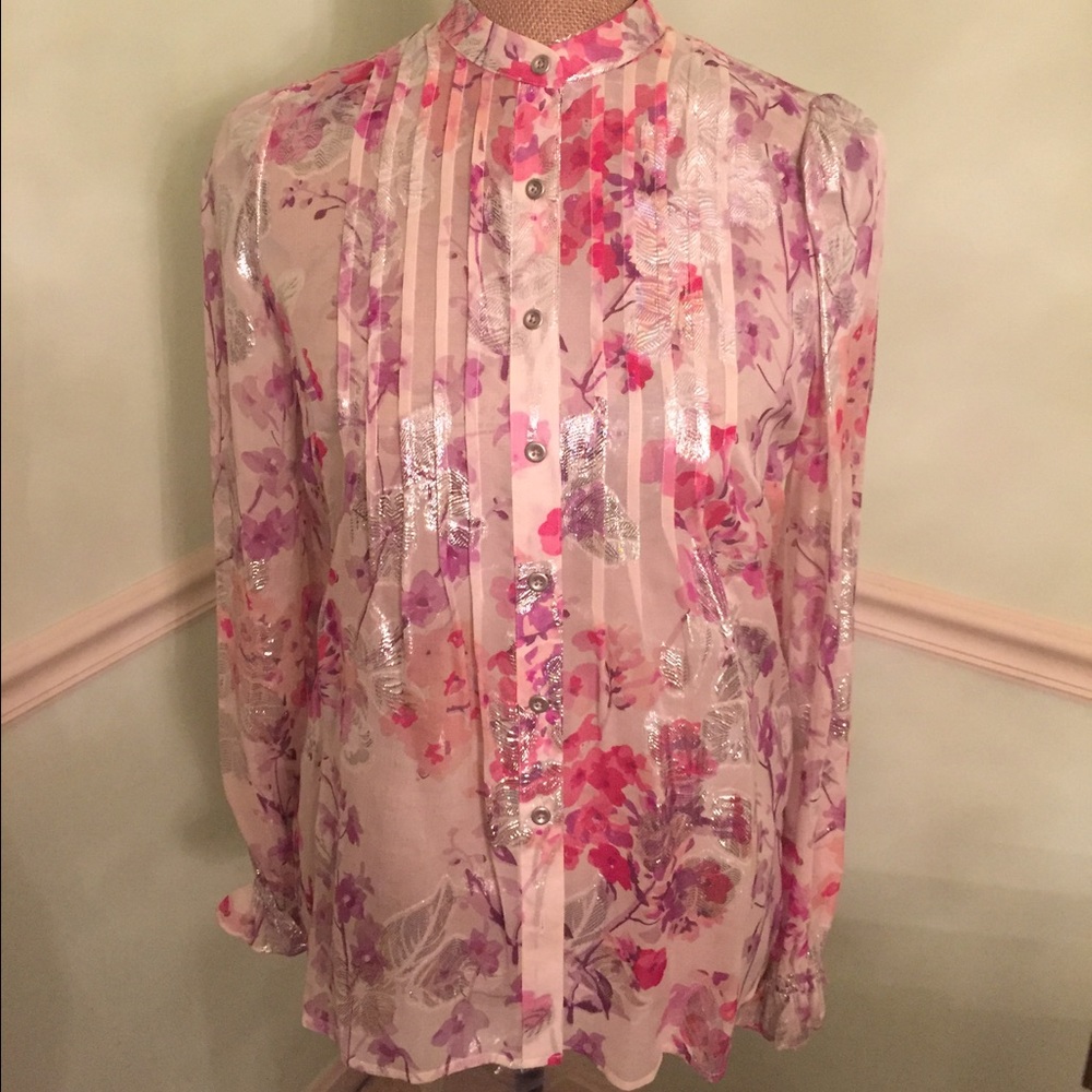 Thomas pink luxury blouse silk