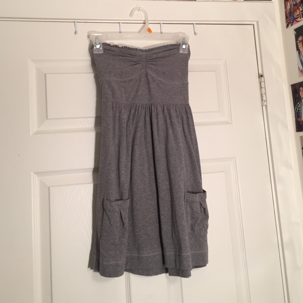 Abercrombie and fitch grey strapless dress