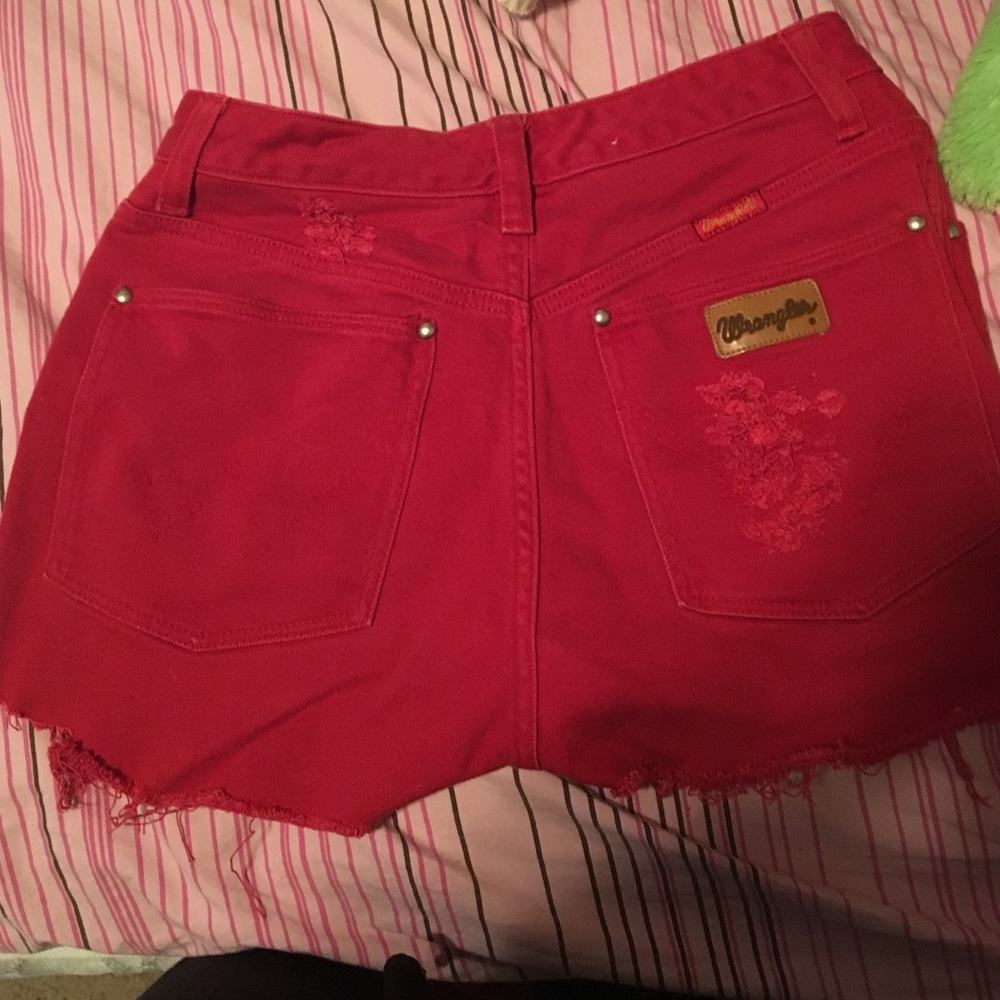 Red wrangler shorts