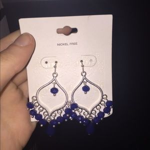 Blue chandelier earrings