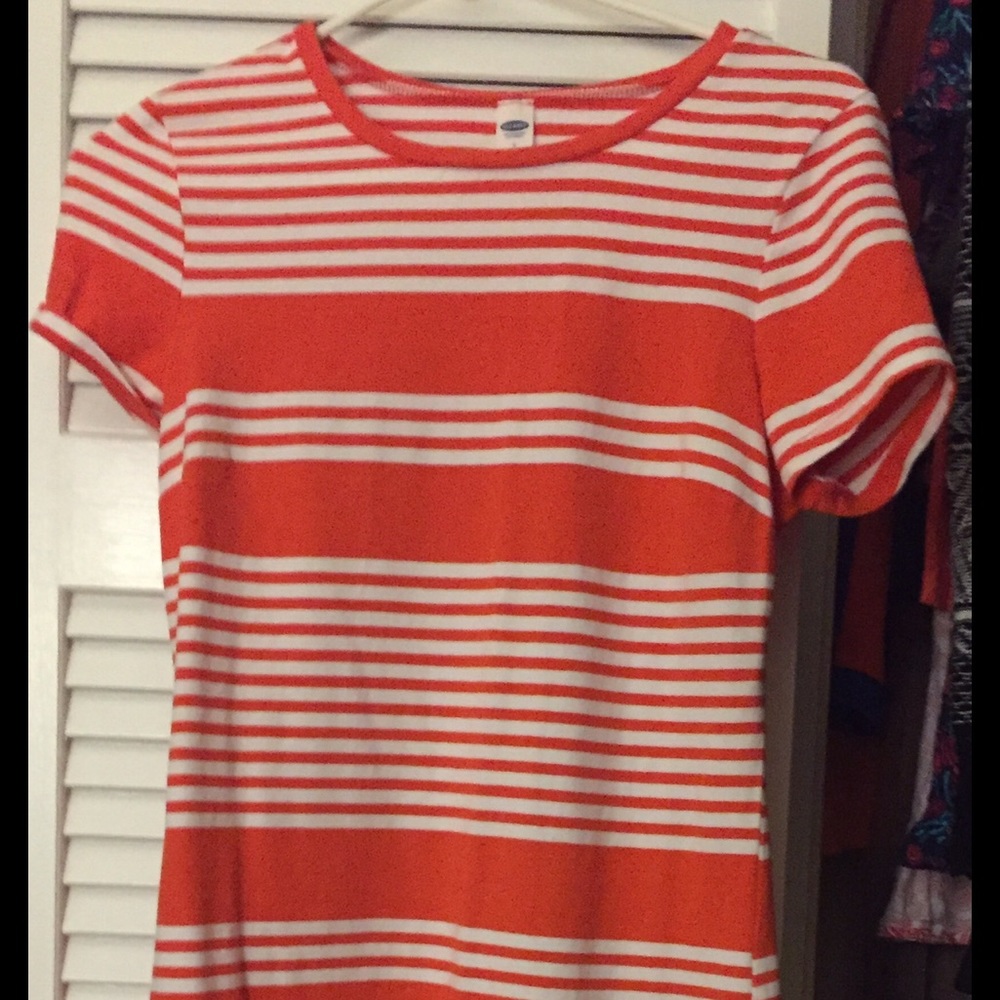 Orange and white stripped dress!