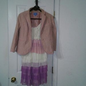 Multi Color Dress with Vera Wang Blazer