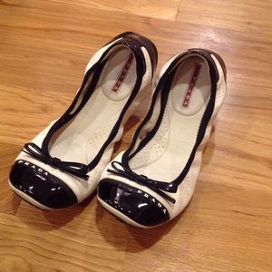 Prada white/black flats