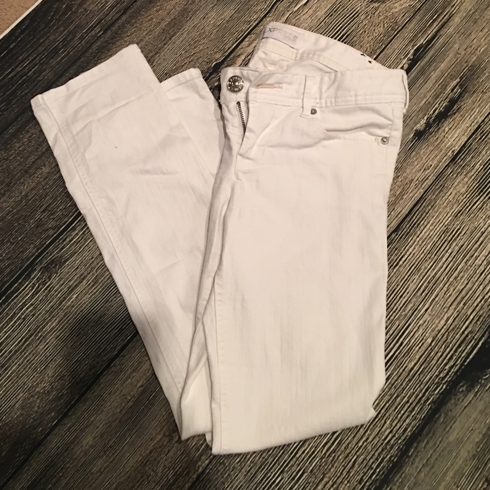 White Cropped Express Jeans