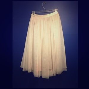 H&M Blush Tulle Midi Skirt