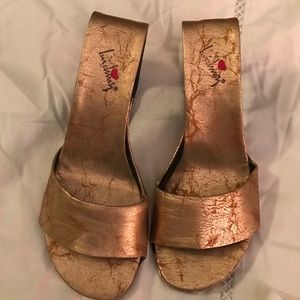 Gold sandal heels