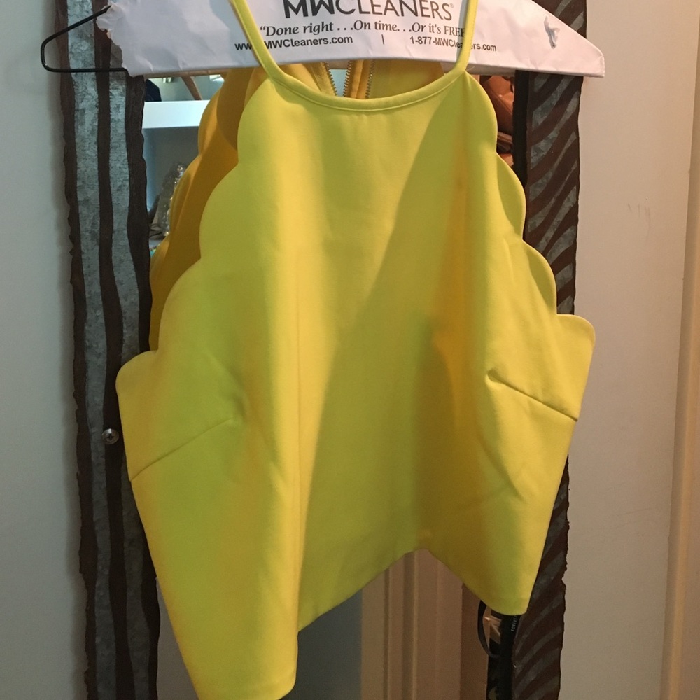 Yellow Sleeveless Crop Top