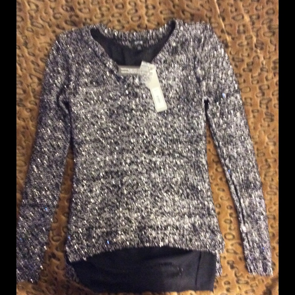 Apt.9 size XS Black and Silver sweater .NWT