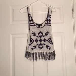 Forever21 knit, fringed crop top
