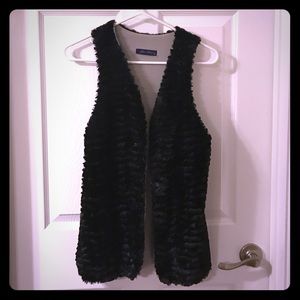 Black Fur Vest-Small