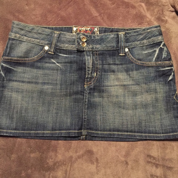 used denim skirt