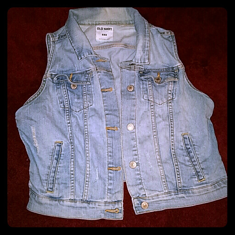 Old Navy Distressed Denim Vest