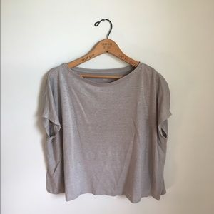 Eileen Fisher gray short sleeve top