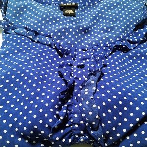 torrid Tops - EUC Ruffle Polka-Dot Chiffon Blouse torrid Tops - EUC Ruffle Polka-Dot Chiffon Blouse
