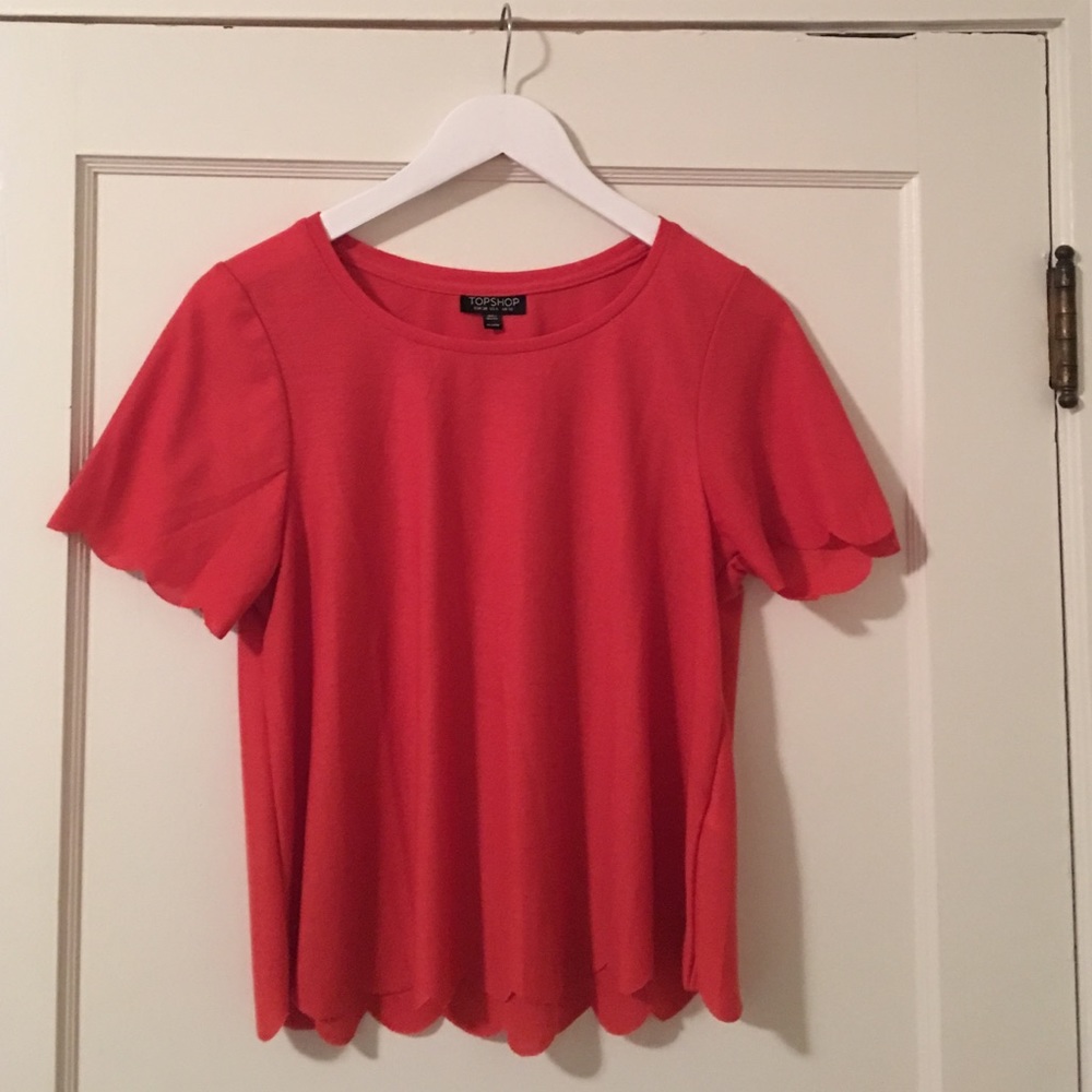 Topshop Scalloped Top
