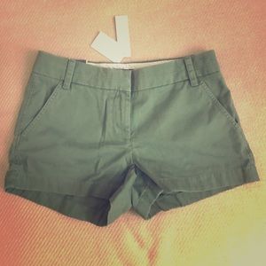 J. Crew dark green shorts
