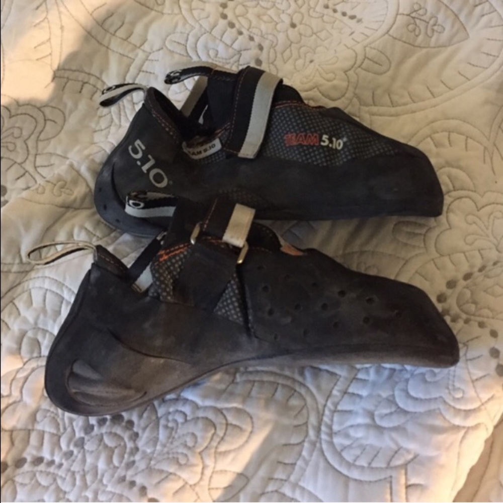 Team 5.10 rock climbing shoes