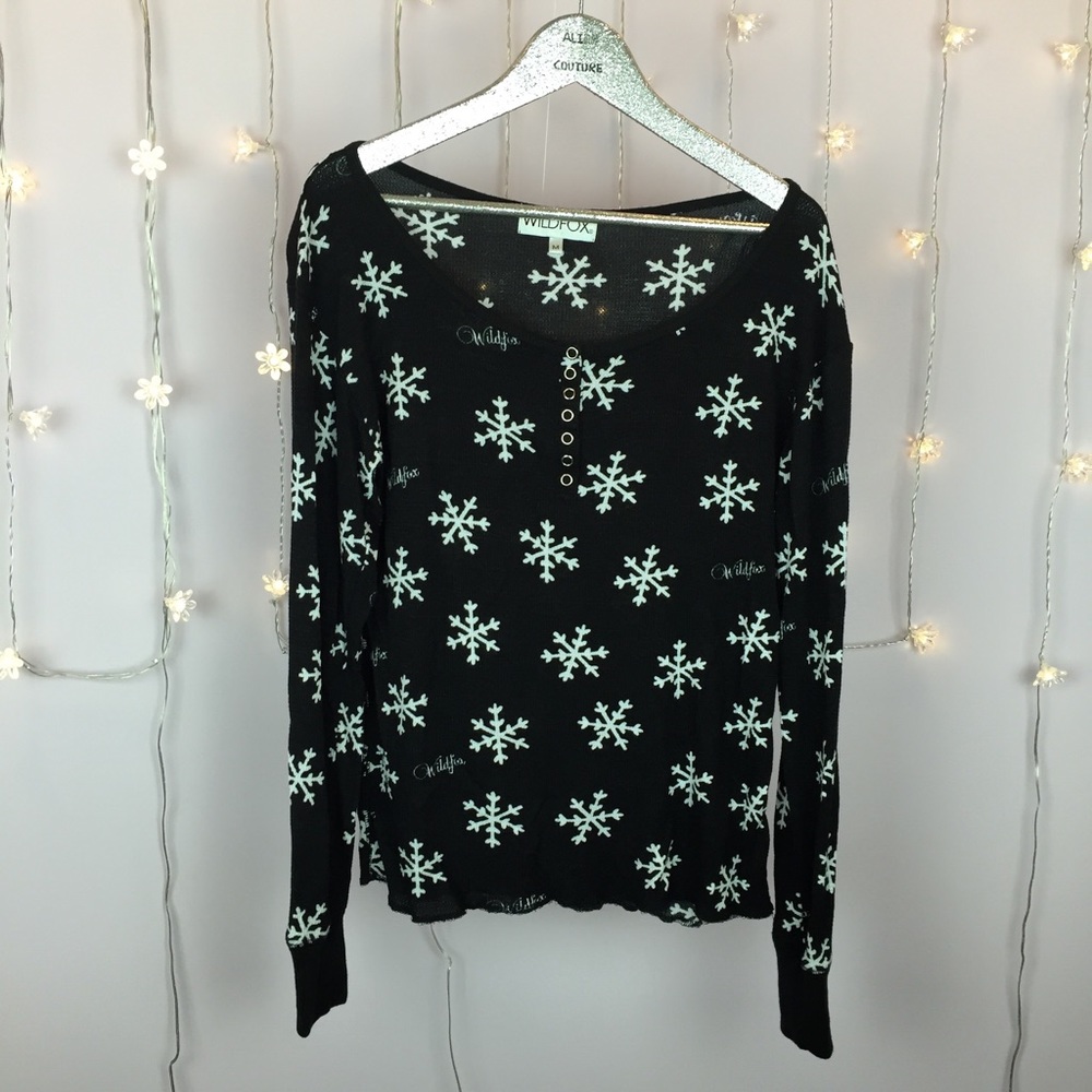 ❄Wildfox Snowflake Thermal PJ Top❄